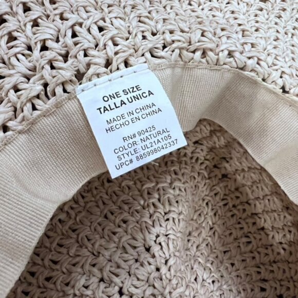 Boho Wide Brim Sun Hat Beaded Brim Trim Beach Pool Vacation Travel Cottage Coast - Picture 3 of 12